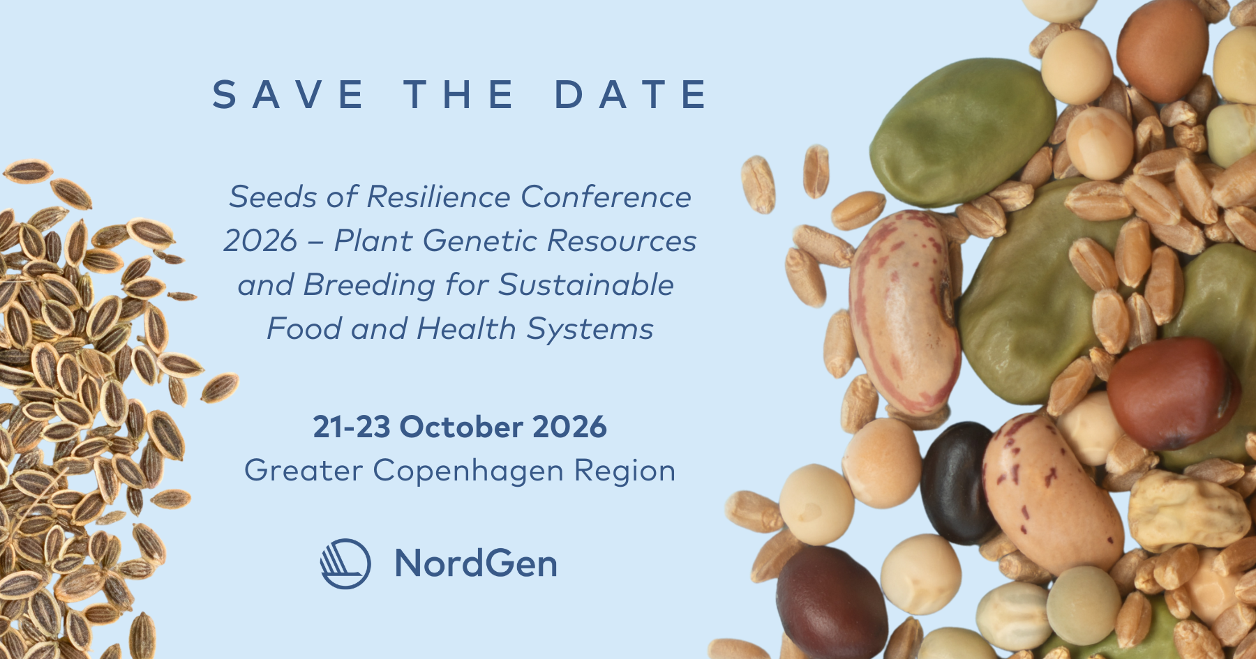 Kollage med text och bilder av fröer